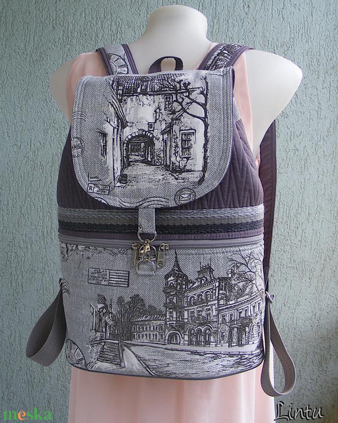 Város utcai textil hátizsák  - táska & tok - hátizsák - hátizsák - Meska.hu