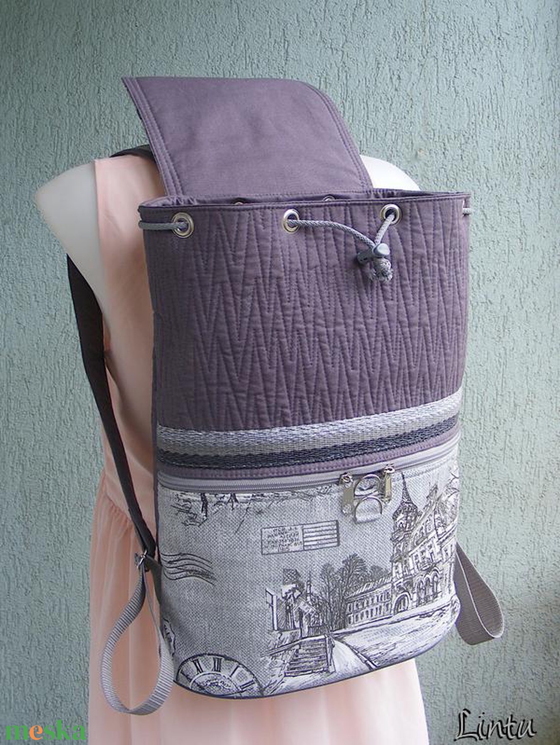 Város utcai textil hátizsák  - táska & tok - hátizsák - hátizsák - Meska.hu