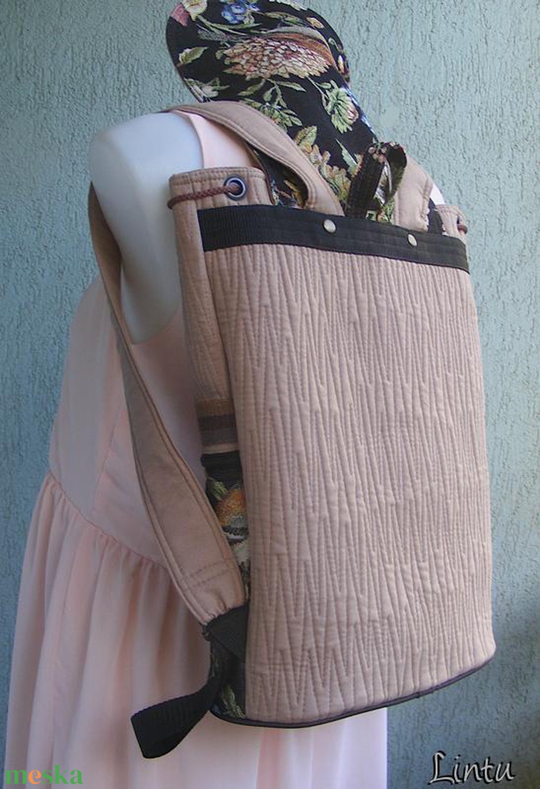 Madárka textil hátizsák gobelin jellegű vászonból - táska & tok - hátizsák - hátizsák - Meska.hu