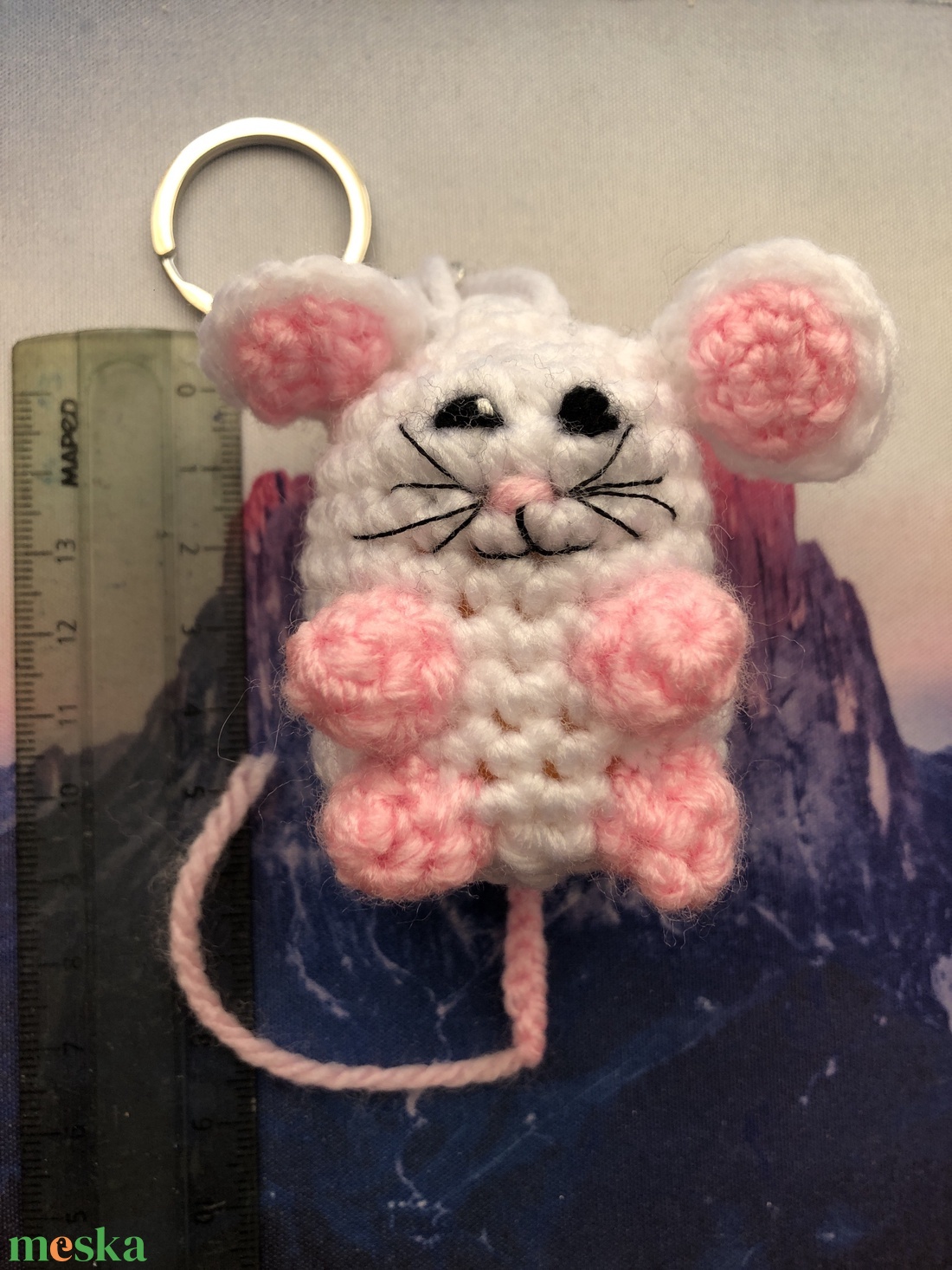 Amigurumi kisegér kulcstartó vagy táskadísz - táska & tok - kulcstartó & táskadísz - kulcstartó - Meska.hu