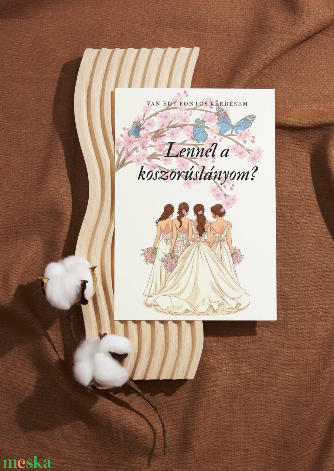 Koszorúslány felkérő kártya - esküvő - meghívó & kártya - koszorúslány felkérő - Meska.hu