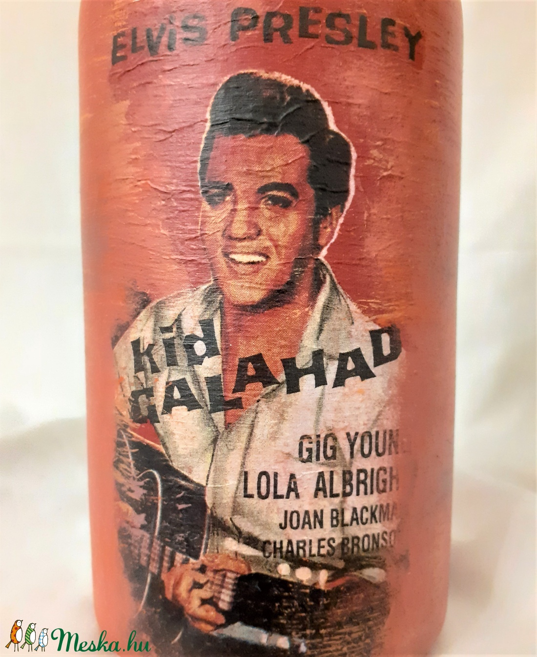 Festett Retro szódásüveg, Elvis Presley - otthon & életmód - dekoráció - dísztárgy - Meska.hu