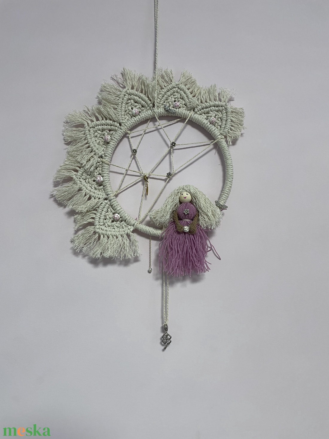 Makramé mandala - otthon & életmód - dekoráció - fali és függő dekoráció - falra akasztható dekor - Meska.hu