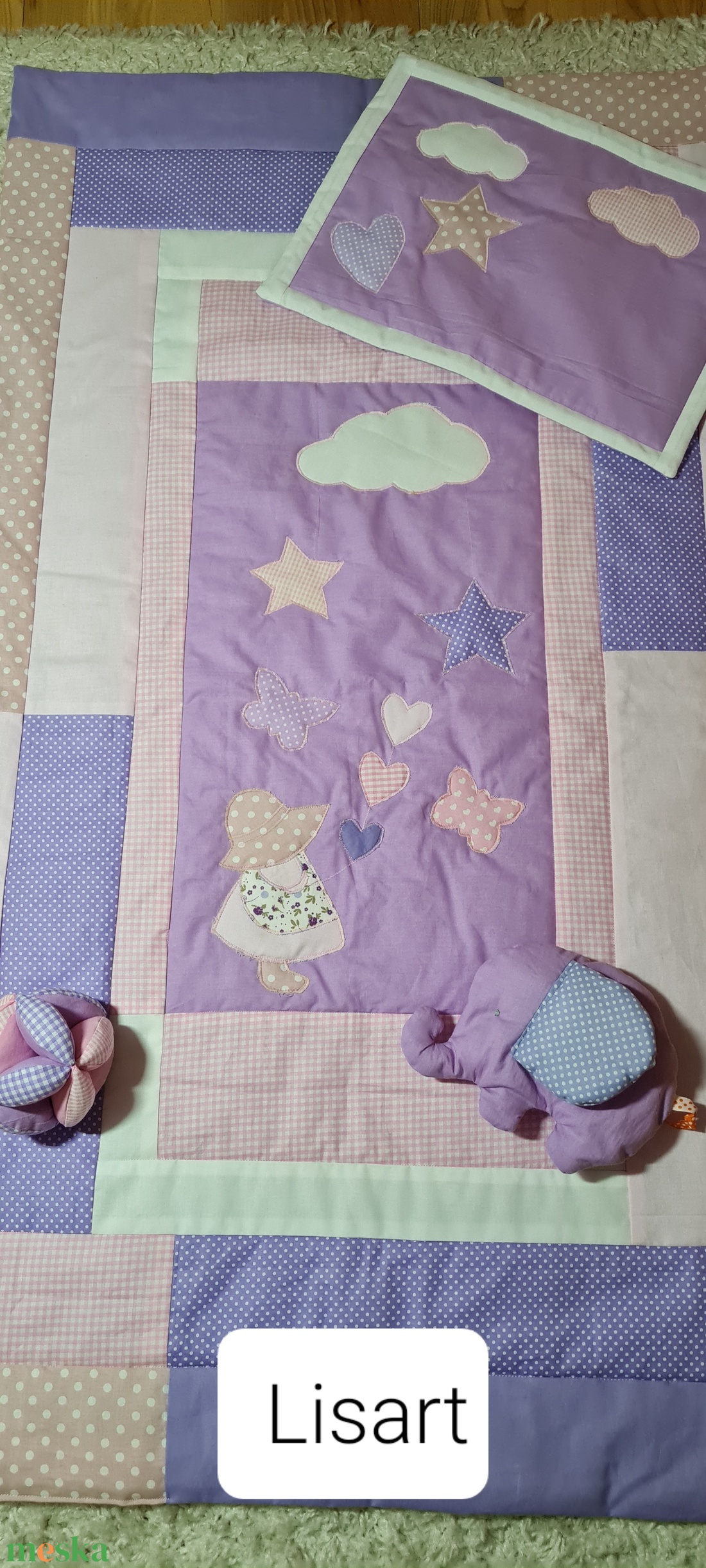 Patchwork baba garnitúra  - baba - mama - baba ágynemű - rácsvédő & baldachin - Meska.hu