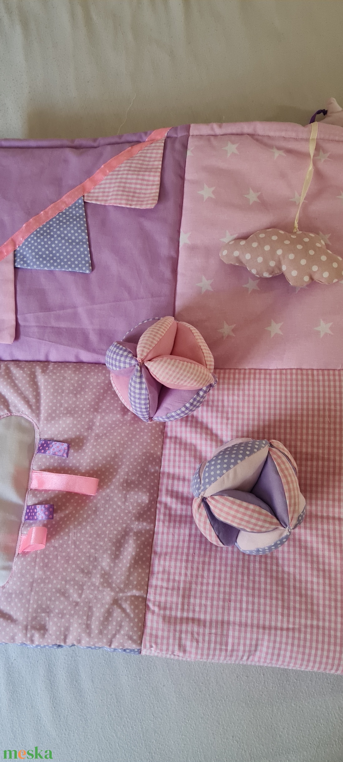 Patchwork  baba j�tsz�szőnyeg - baba - mama - baba ágynemű - babatakaró, gyerek pléd - Meska.hu