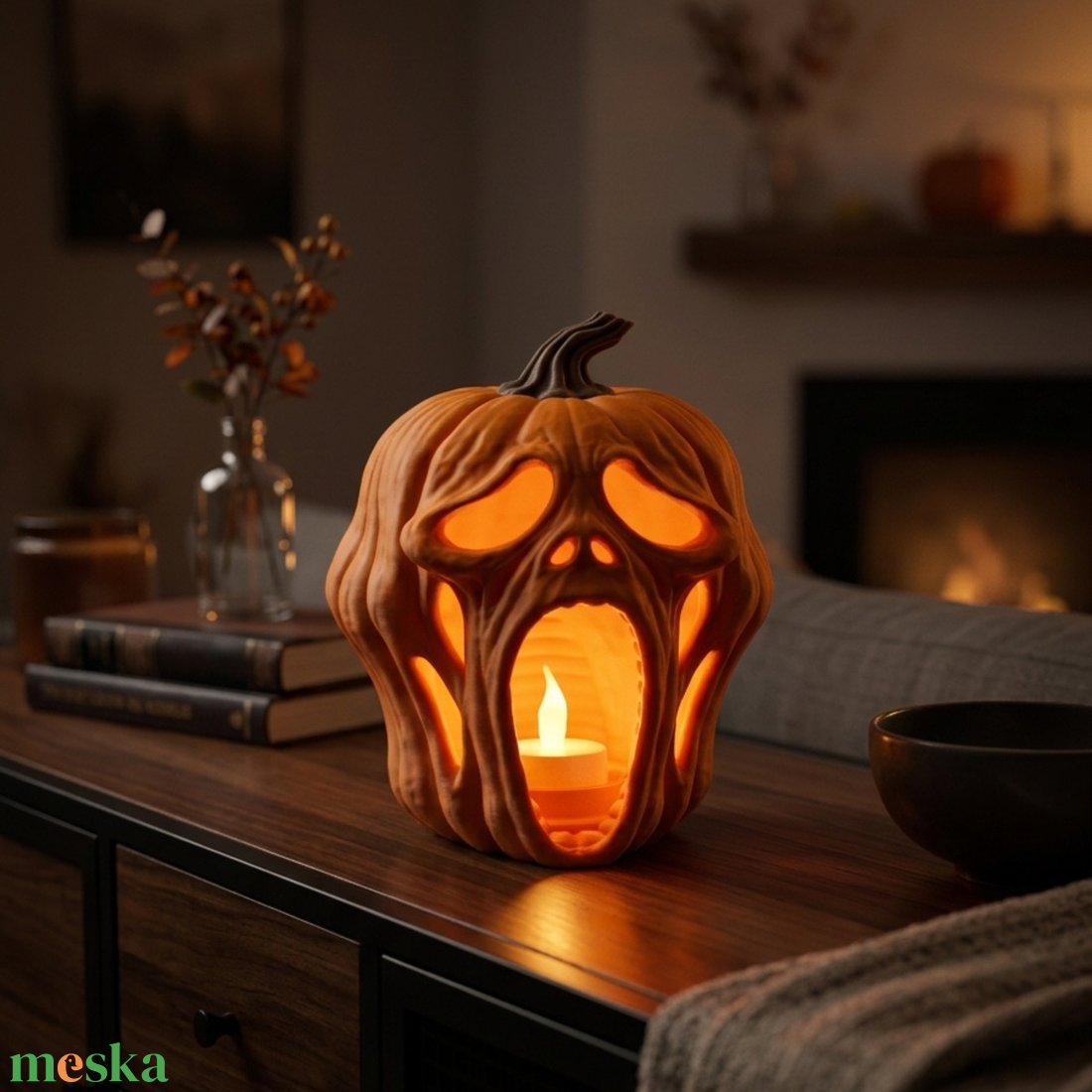 3D nyomtatott halloweeni dekor tök - otthon & életmód - dekoráció - halloween - halloweeni dekoráció - Meska.hu