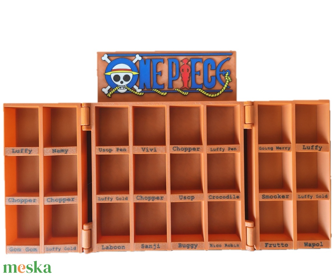 One Piece Kinder Joy figura tartó névtáblákkal, kinyitható változat - otthon & életmód - dekoráció - asztal és polc dekoráció - dekorációs tál, tartó - Meska.hu
