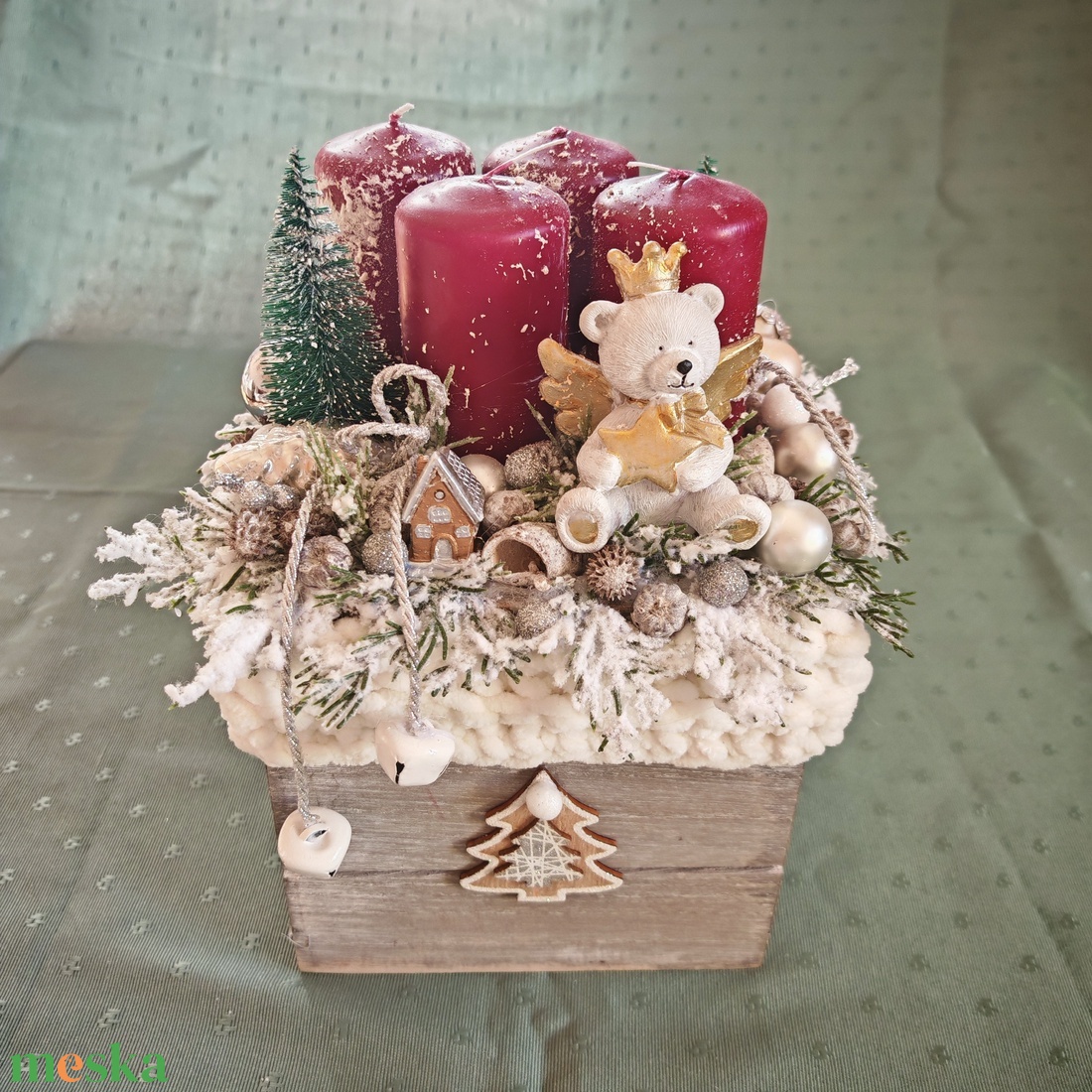 Adventi doboz asztaldísz  - karácsony - adventi díszek - adventi koszorú - Meska.hu