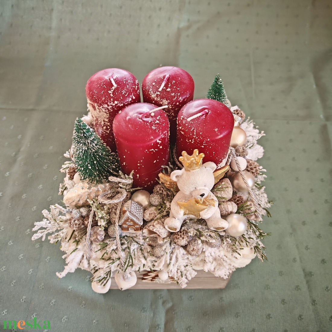 Adventi doboz asztaldísz  - karácsony - adventi díszek - adventi koszorú - Meska.hu