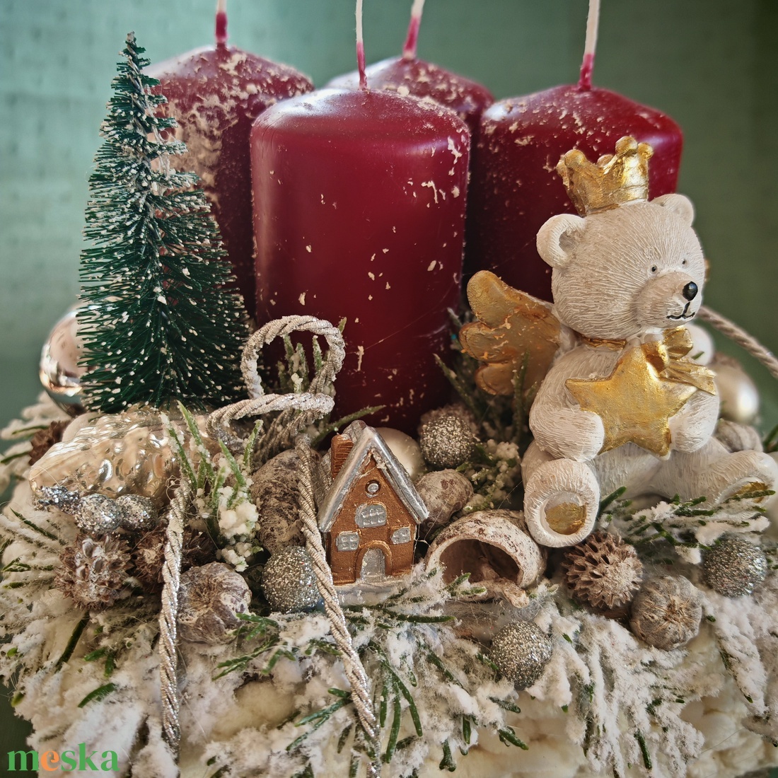 Adventi doboz asztaldísz  - karácsony - adventi díszek - adventi koszorú - Meska.hu