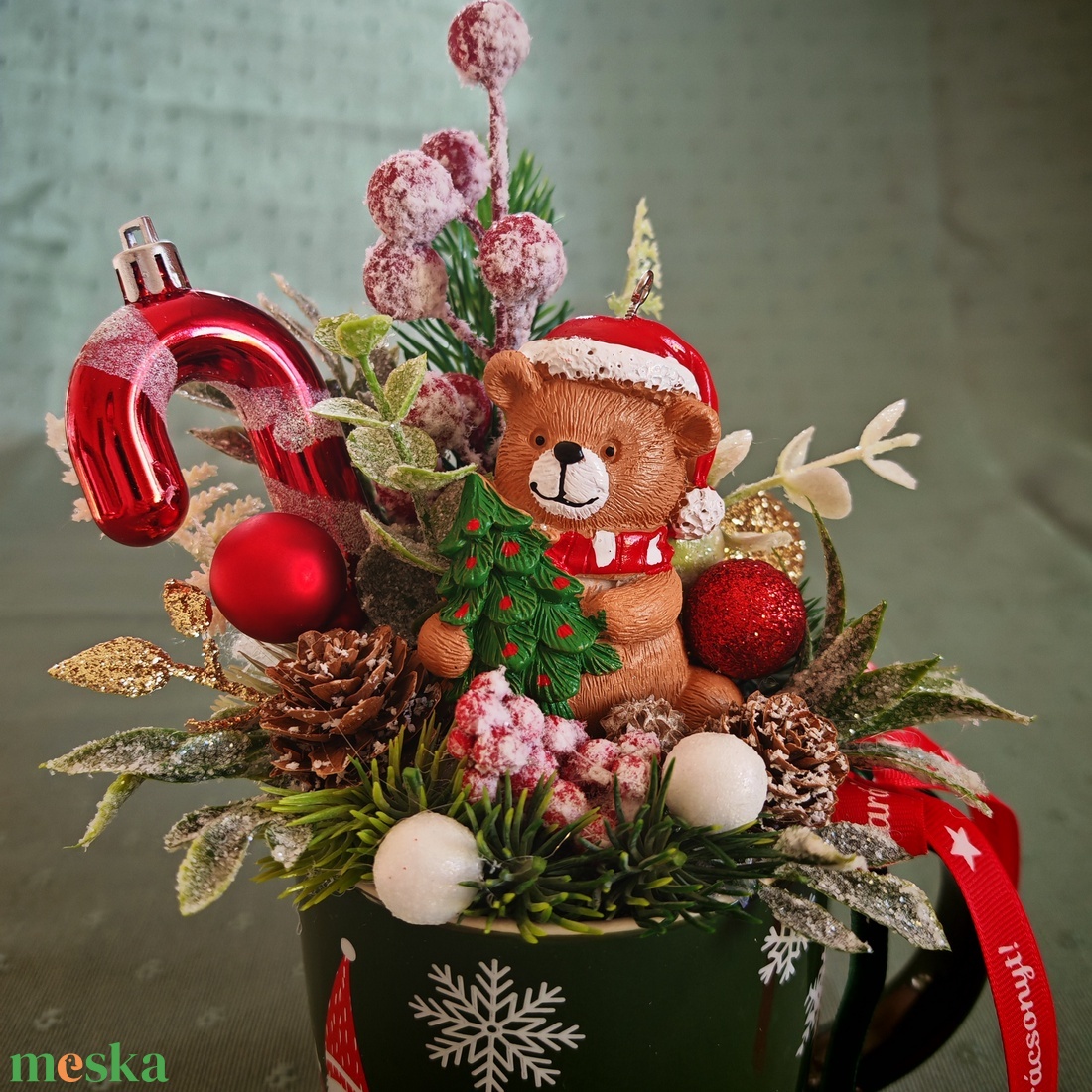 Adventi bögrés asztali dekoráció - karácsony - adventi díszek - adventi koszorú - Meska.hu