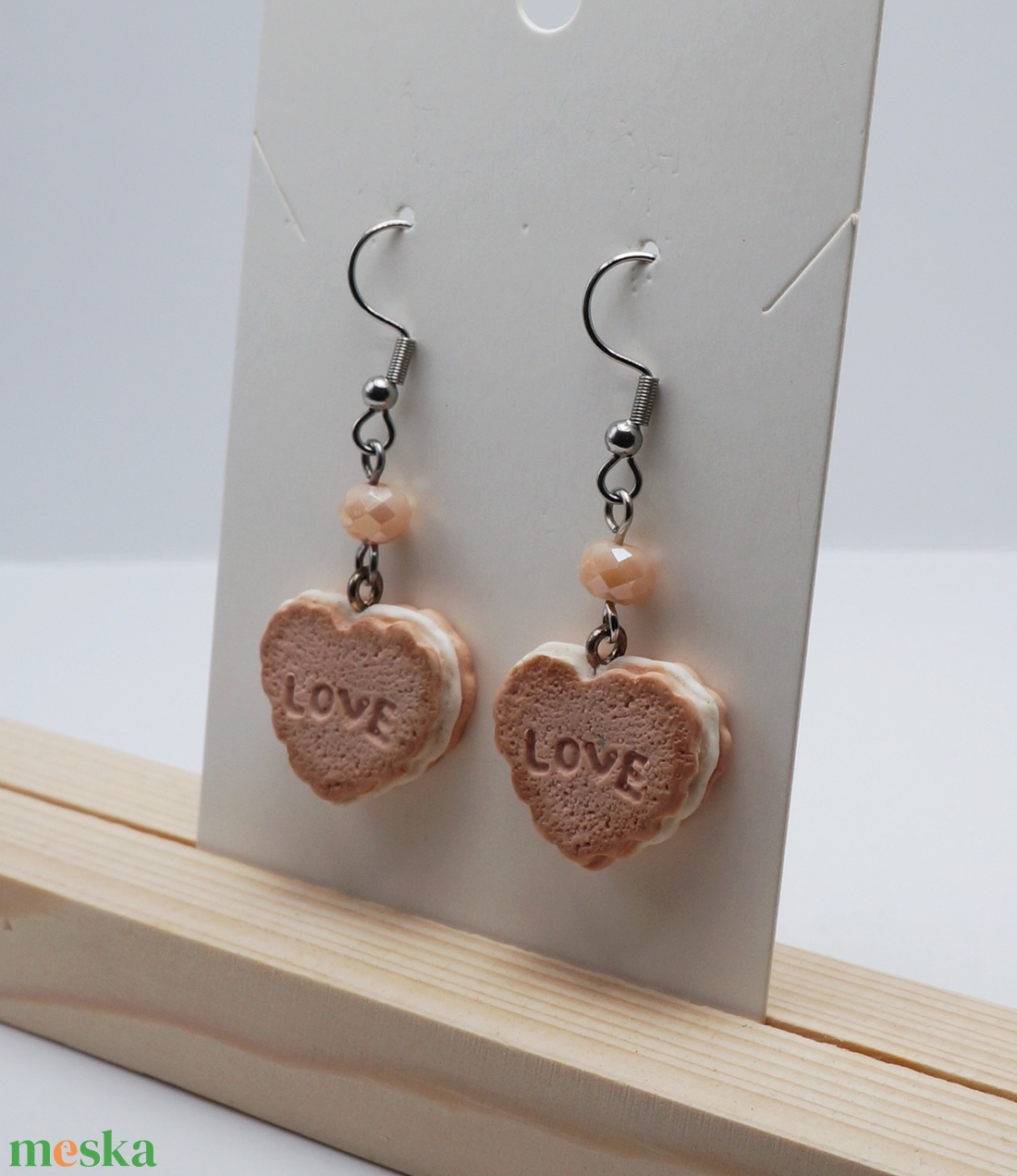 Szíves keksz fülbevaló - ékszer - fülbevaló - lógó fülbevaló - Meska.hu Szíves keksz fülbevaló - ékszer - fülbevaló - lógó fülbevaló - Meska.hu