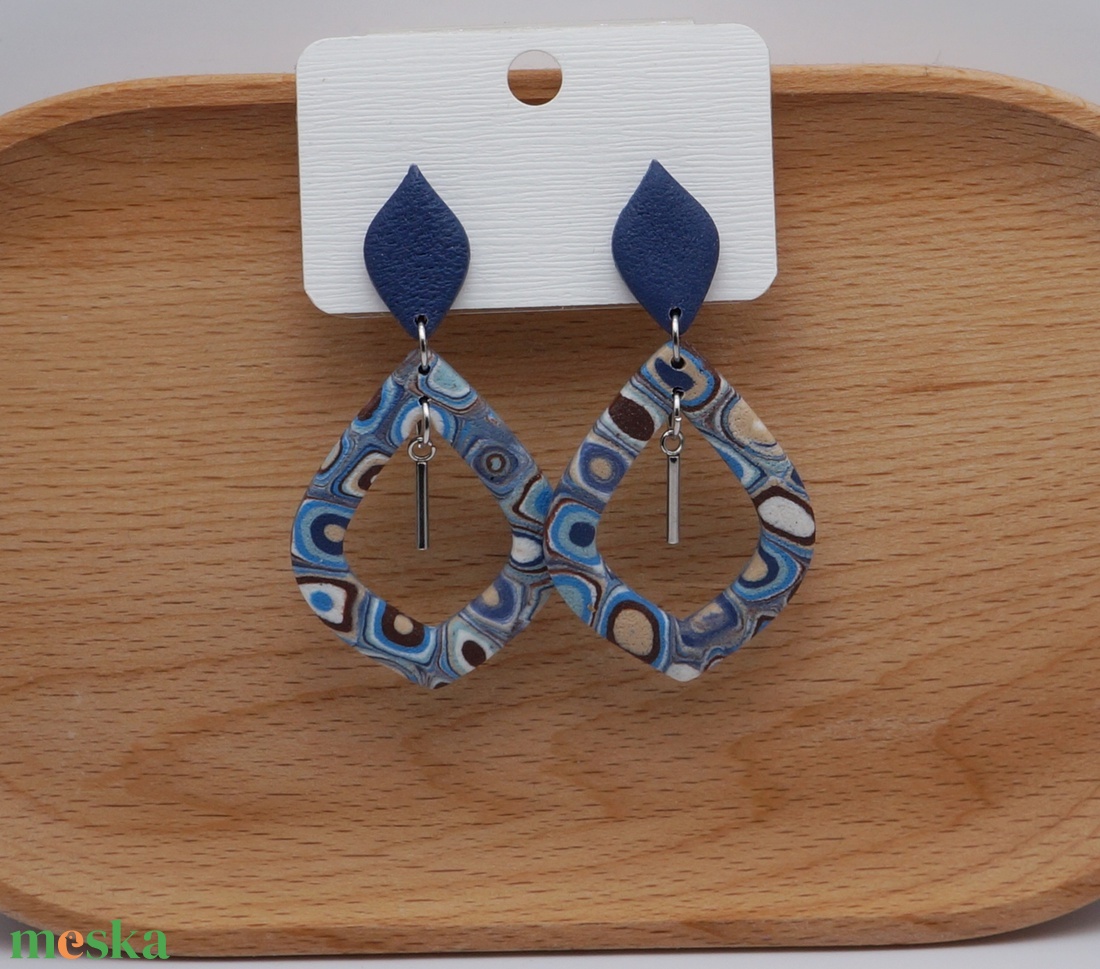 Kék mozaik fülbevaló - ékszer - fülbevaló - lógós kerek fülbevaló - Meska.hu Kék mozaik fülbevaló - ékszer - fülbevaló - lógós kerek fülbevaló - Meska.hu