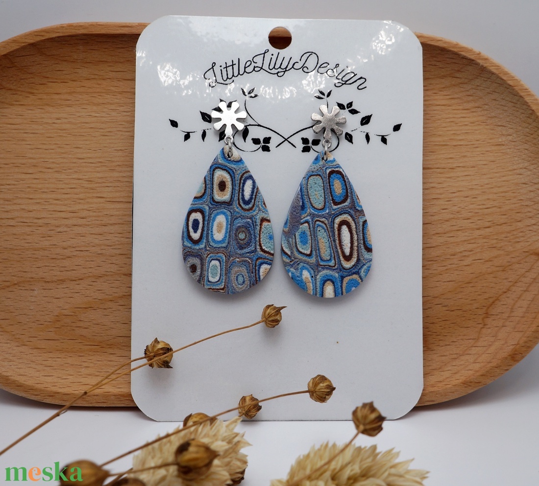 Kék mozaik csepp fülbevaló - ékszer - fülbevaló - lógós kerek fülbevaló - Meska.hu Kék mozaik csepp fülbevaló - ékszer - fülbevaló - lógós kerek fülbevaló - Meska.hu