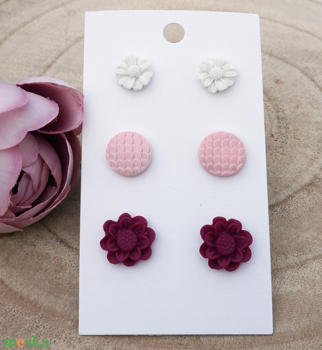 3 pár fülbevalószett - ékszer - fülbevaló - pötty fülbevaló - Meska.hu 3 pár fülbevalószett - ékszer - fülbevaló - pötty fülbevaló - Meska.hu