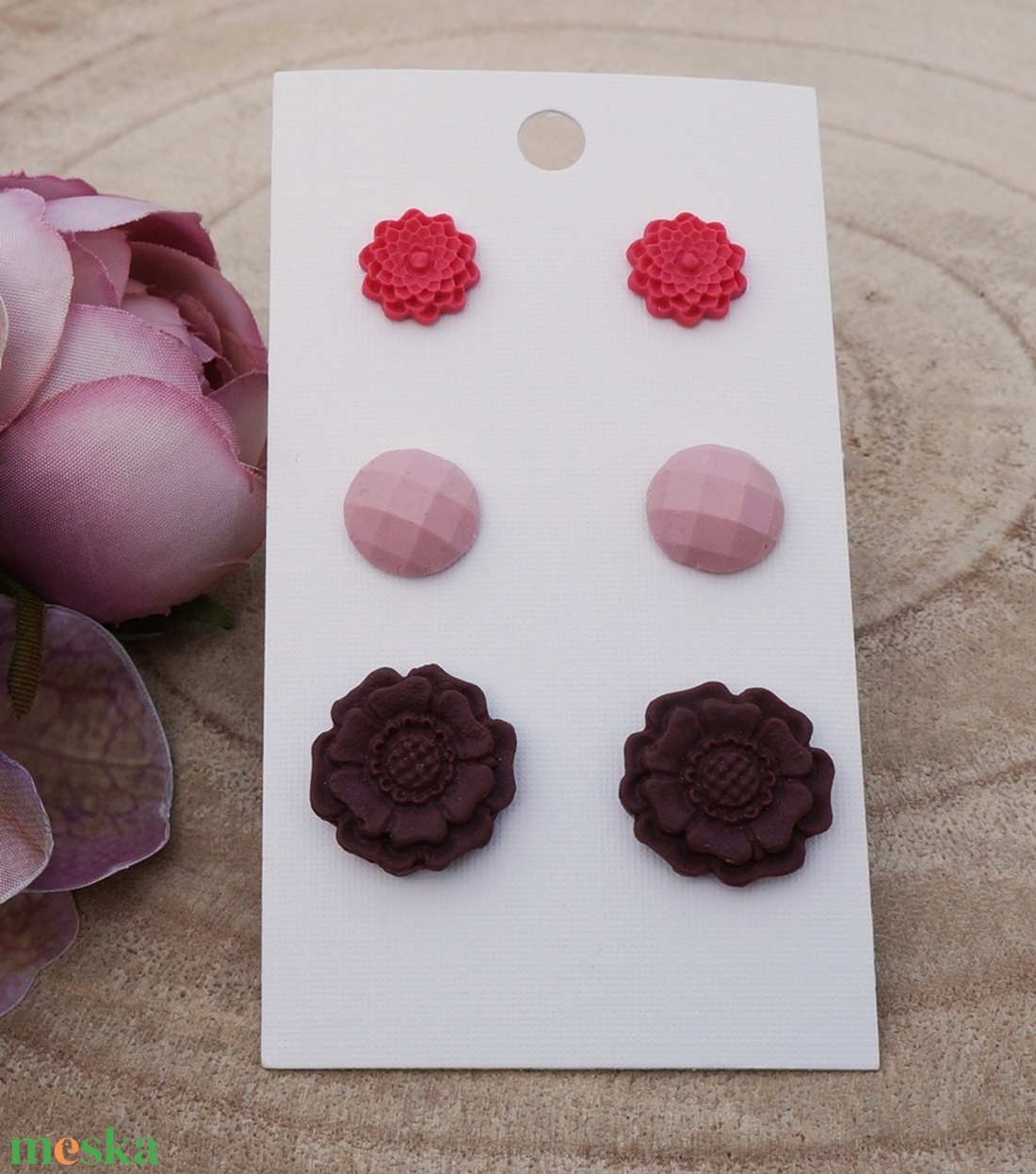 3 pár fülbevalószett - ékszer - fülbevaló - pötty fülbevaló - Meska.hu 3 pár fülbevalószett - ékszer - fülbevaló - pötty fülbevaló - Meska.hu