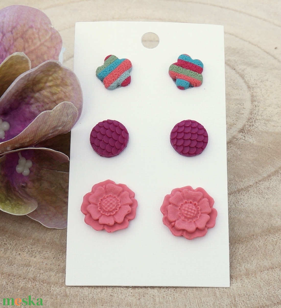 3 pár fülbevalószett - ékszer - fülbevaló - pötty fülbevaló - Meska.hu 3 pár fülbevalószett - ékszer - fülbevaló - pötty fülbevaló - Meska.hu