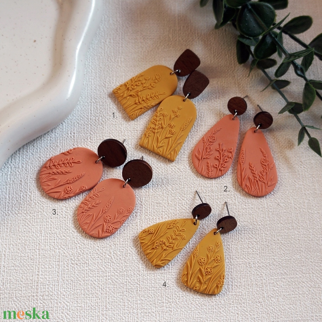 Texturált, fa/nemesacél fülbevaló  - ékszer - fülbevaló - lógó fülbevaló - Meska.hu Texturált, fa/nemesacél fülbevaló  - ékszer - fülbevaló - lógó fülbevaló - Meska.hu