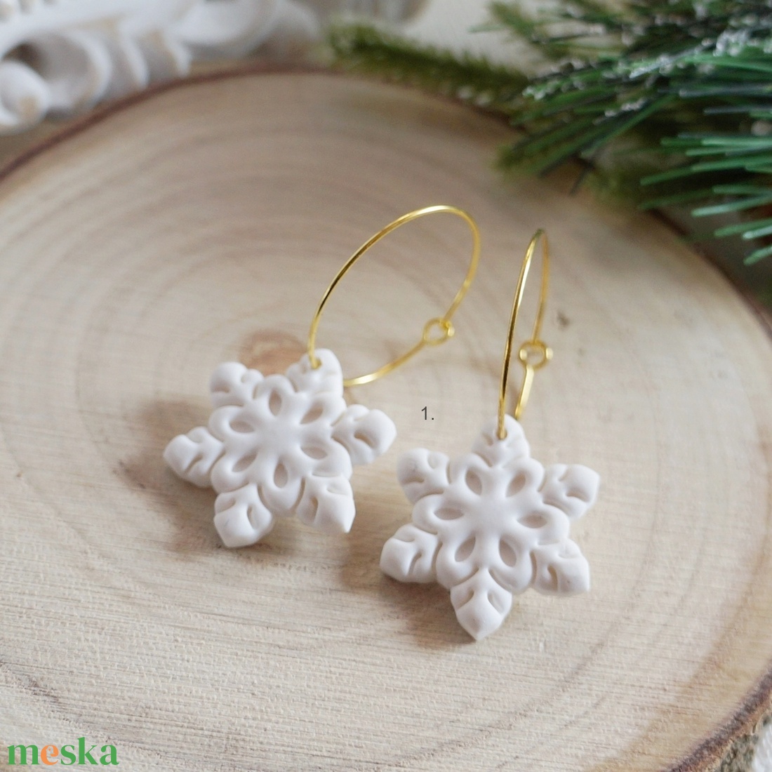 Hópihés karika fülbevaló - ékszer - fülbevaló - lógó fülbevaló - Meska.hu Hópihés karika fülbevaló - ékszer - fülbevaló - lógó fülbevaló - Meska.hu