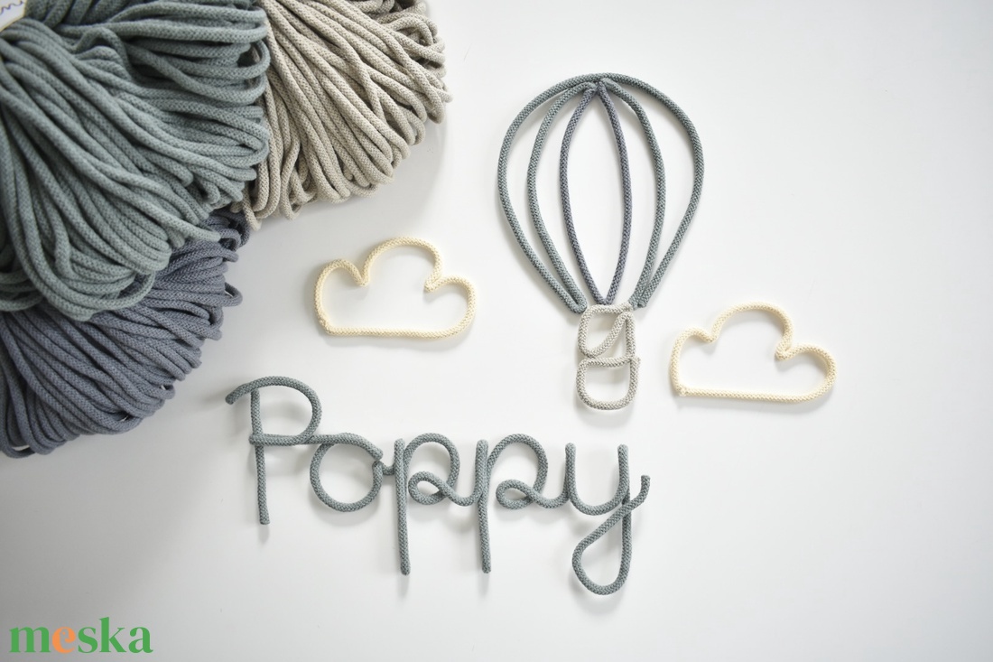 Névre szóló felirat fonalból - otthon & életmód - babaszoba, gyerekszoba - babaszoba dekoráció - Meska.hu