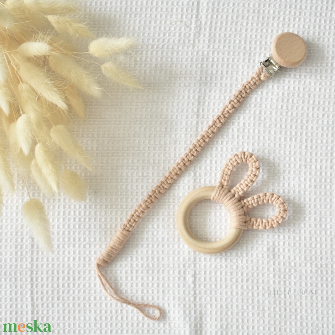 Makramé cumilánc és rágóka Szett - otthon & életmód - babaszoba, gyerekszoba - babaszoba dekoráció - Meska.hu