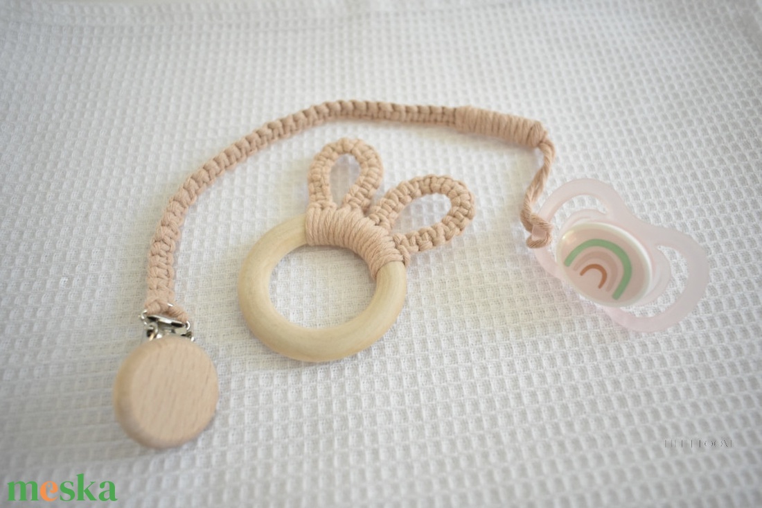 Makramé cumilánc és rágóka Szett - otthon & életmód - babaszoba, gyerekszoba - babaszoba dekoráció - Meska.hu