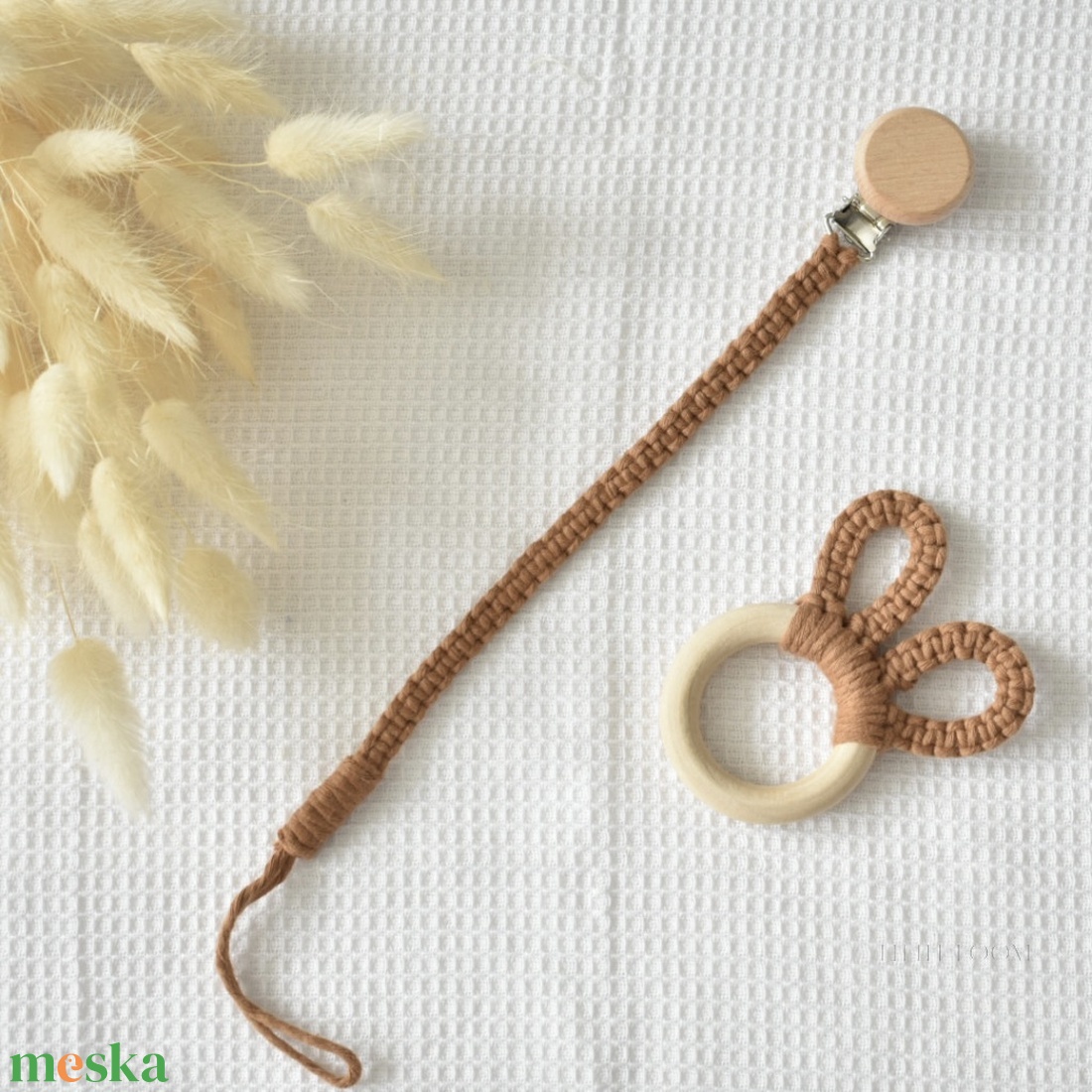 Makramé cumilánc és rágóka Szett - otthon & életmód - babaszoba, gyerekszoba - babaszoba dekoráció - Meska.hu