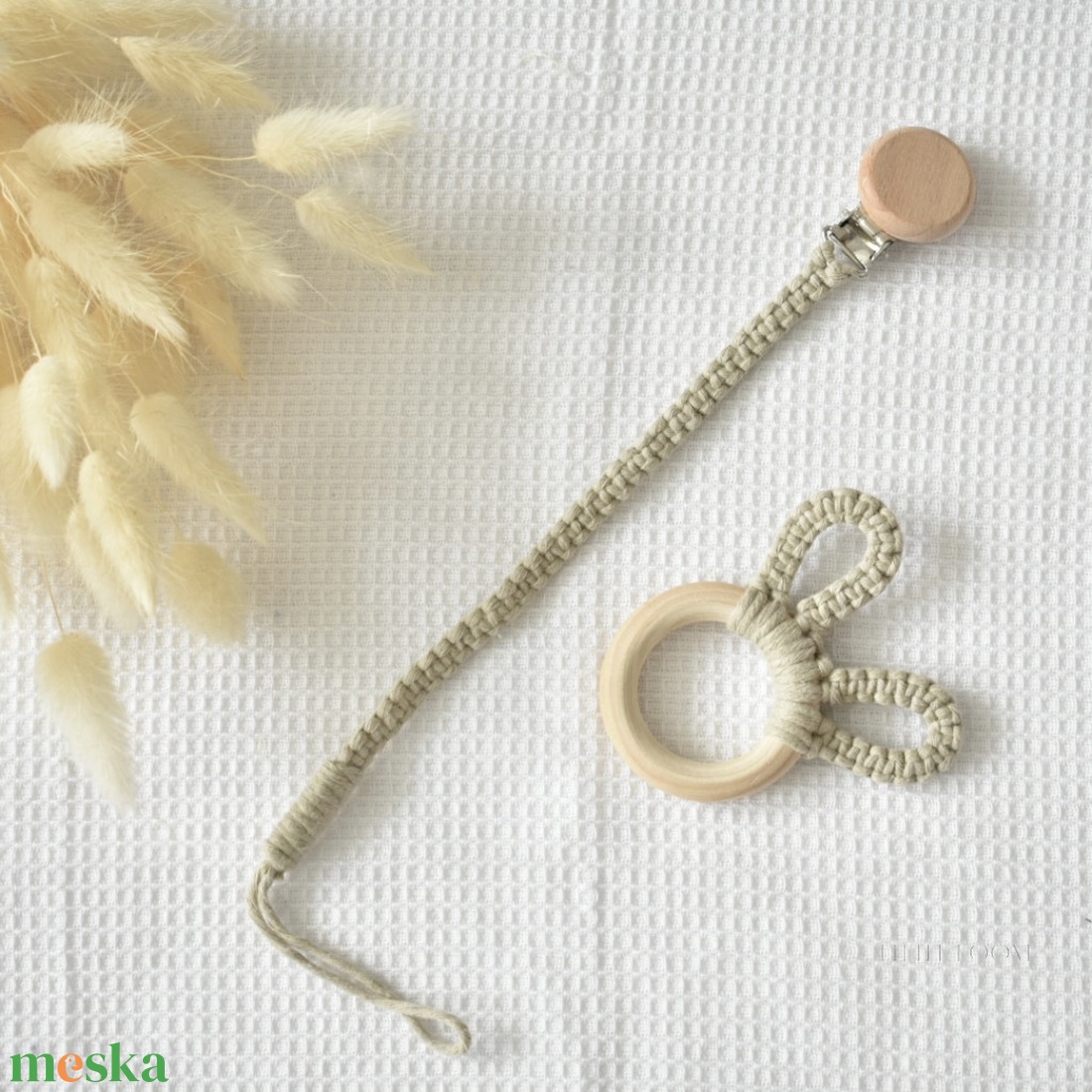 Makramé cumilánc és rágóka Szett - otthon & életmód - babaszoba, gyerekszoba - babaszoba dekoráció - Meska.hu