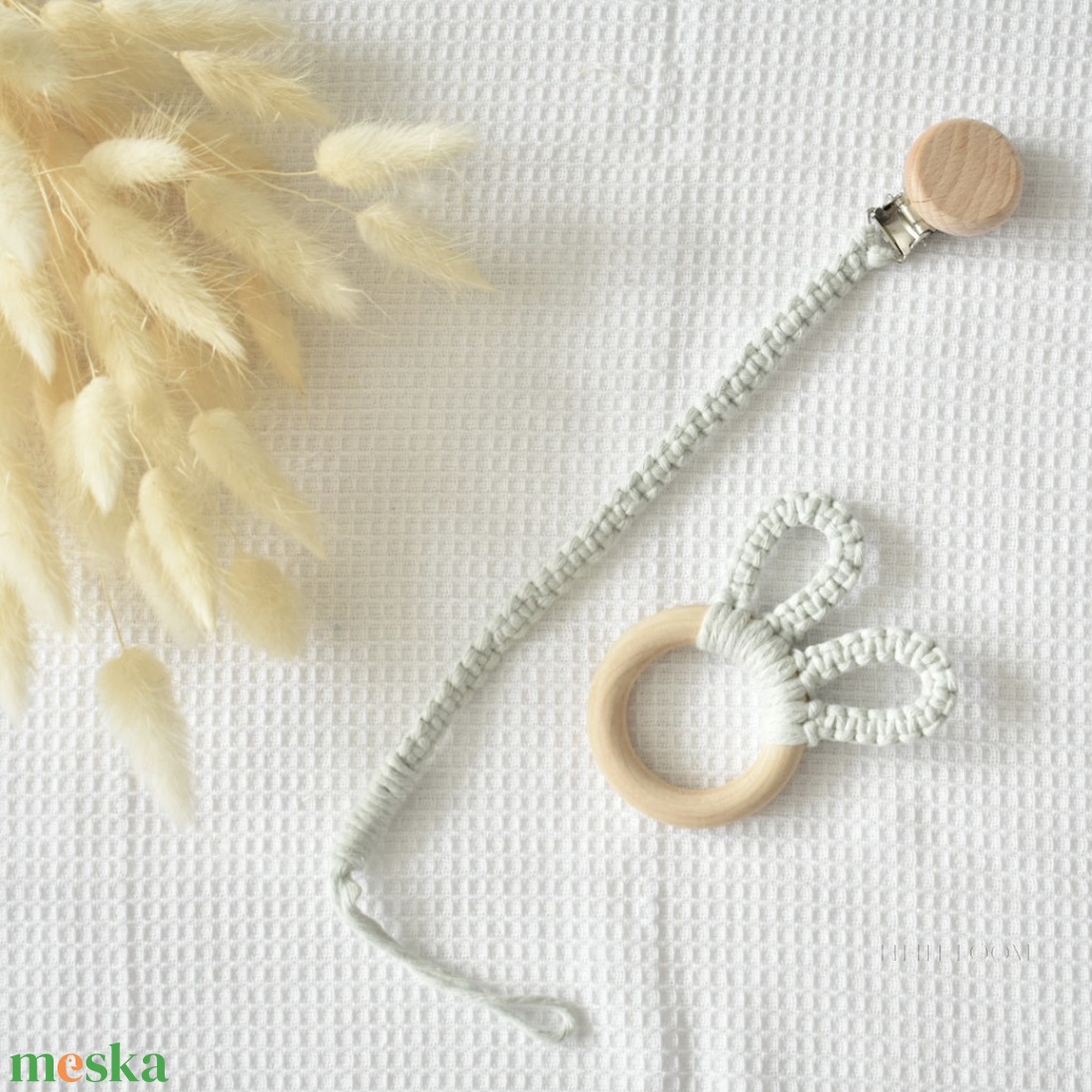 Makramé cumilánc és rágóka Szett - otthon & életmód - babaszoba, gyerekszoba - babaszoba dekoráció - Meska.hu