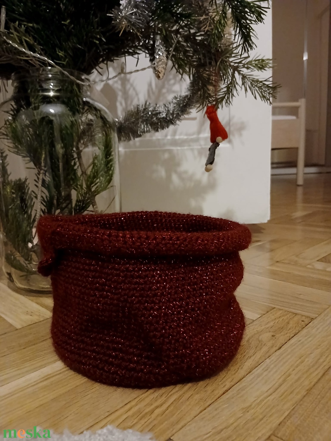 Horgolt kiskosár/ tároló - otthon & életmód - tárolás & rendszerezés - tárolókosár - Meska.hu