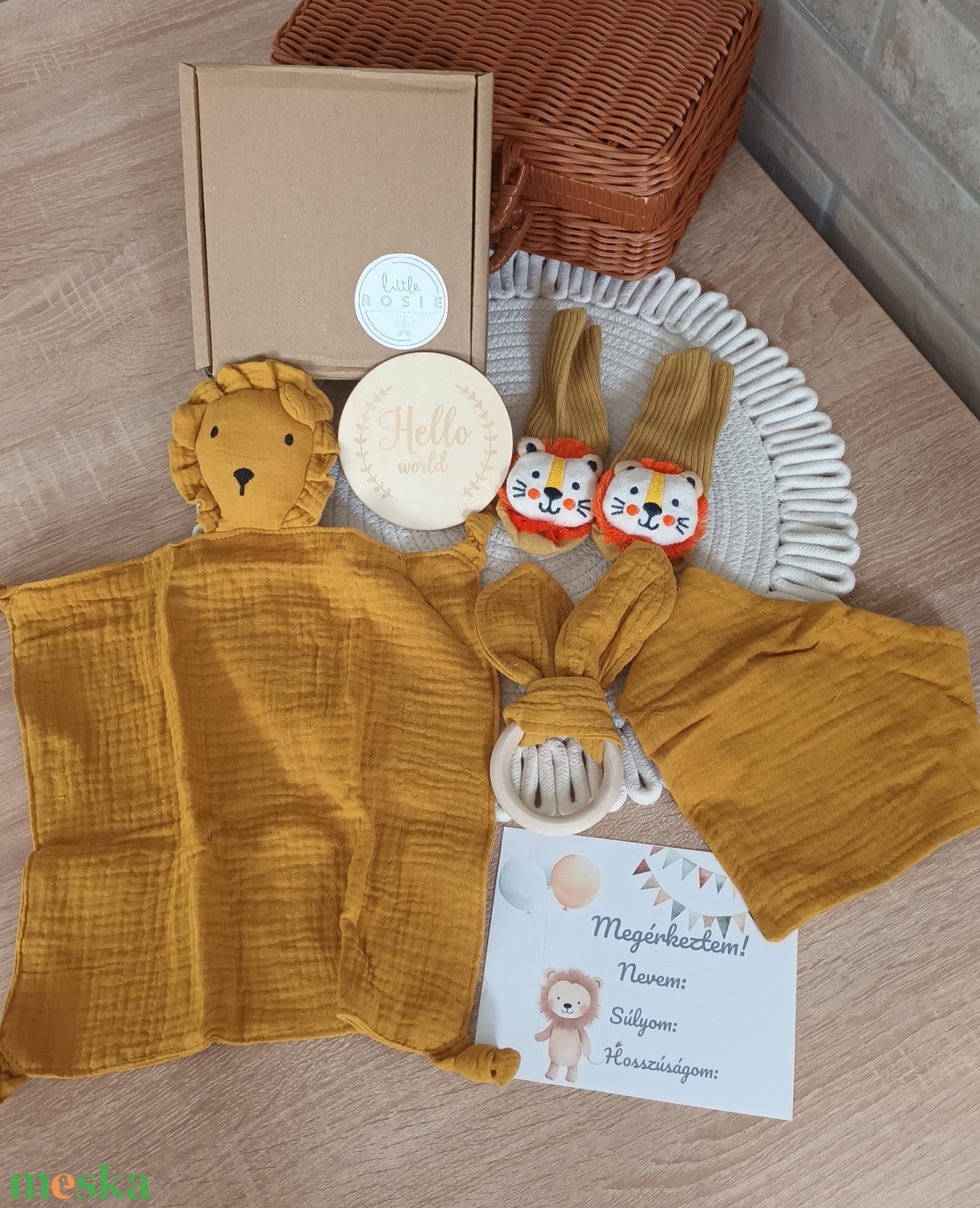 Oroszlános babaváró ajándékcsomag - játék & sport - babalátogató ajándékcsomag - Meska.hu