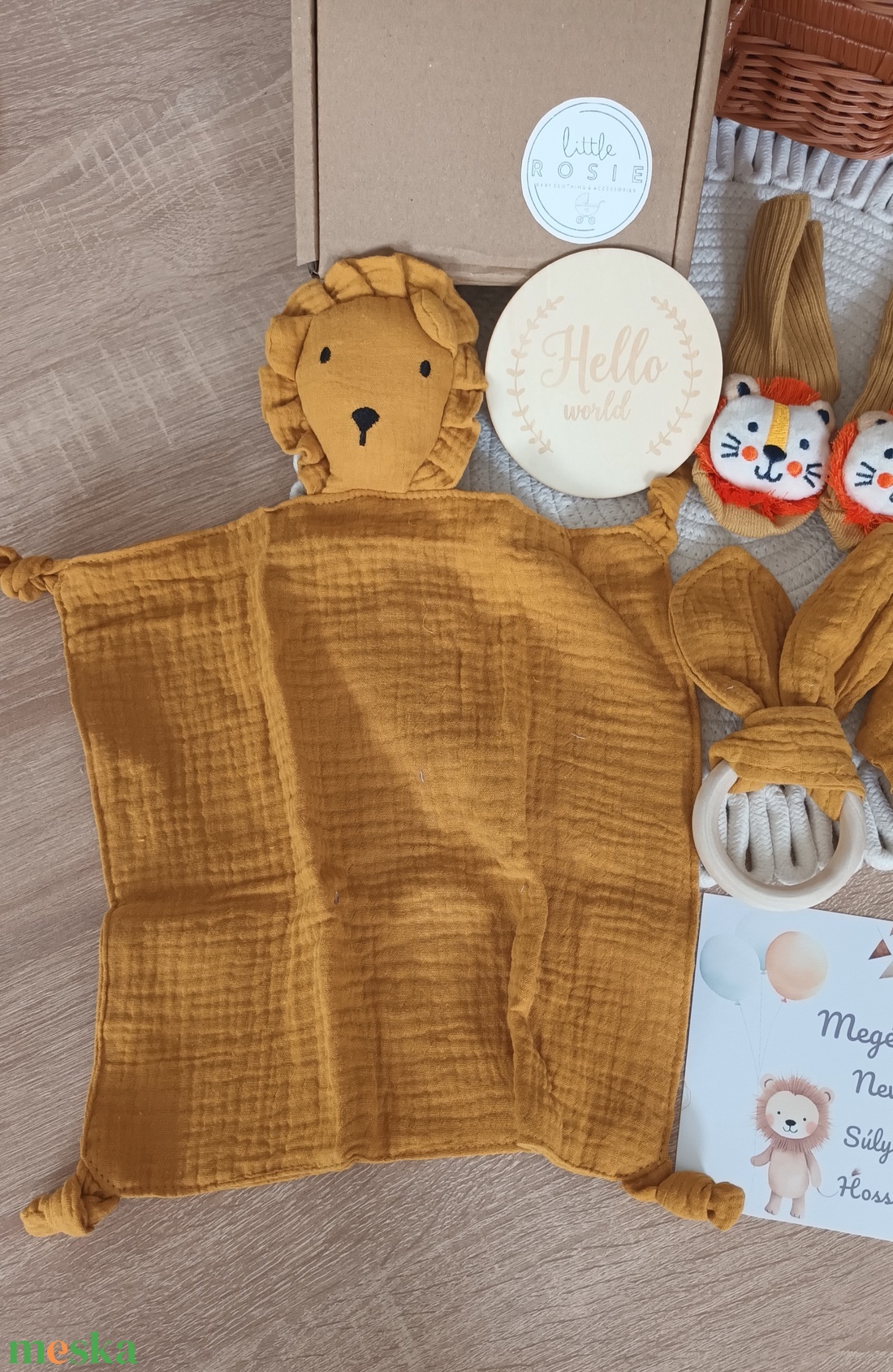 Oroszlános babaváró ajándékcsomag - játék & sport - babalátogató ajándékcsomag - Meska.hu