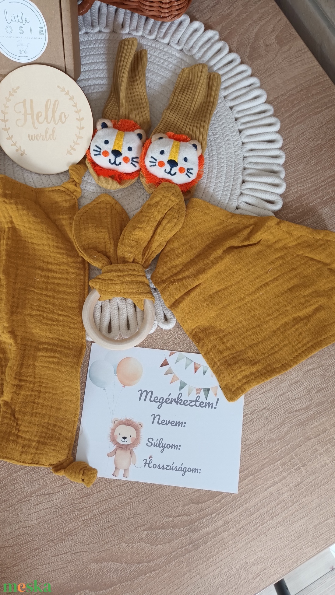 Oroszlános babaváró ajándékcsomag - játék & sport - babalátogató ajándékcsomag - Meska.hu