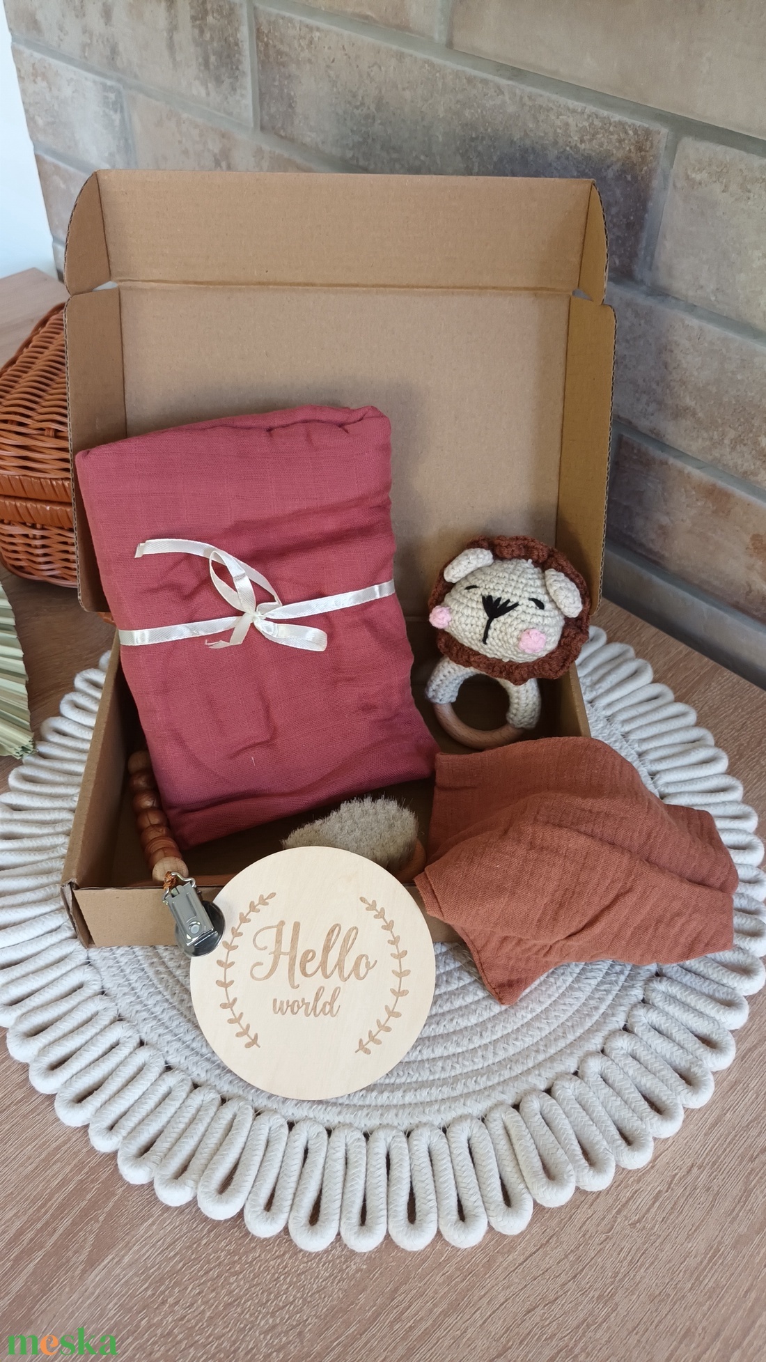 Oroszlános babaváró ajándékcsomag - játék & sport - babalátogató ajándékcsomag - Meska.hu