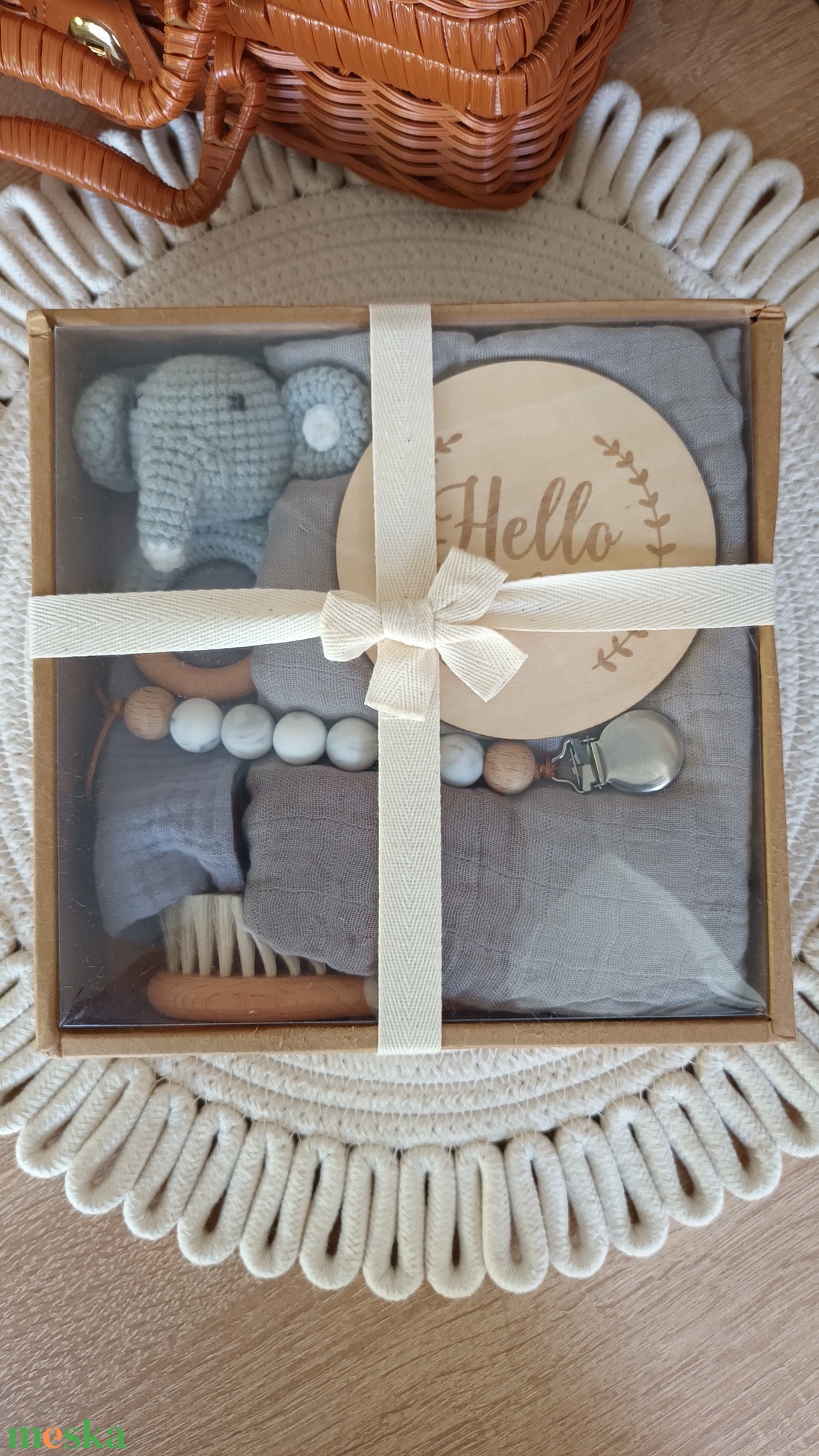 Elefántos babaváró ajándékcsomag - játék & sport - babalátogató ajándékcsomag - Meska.hu