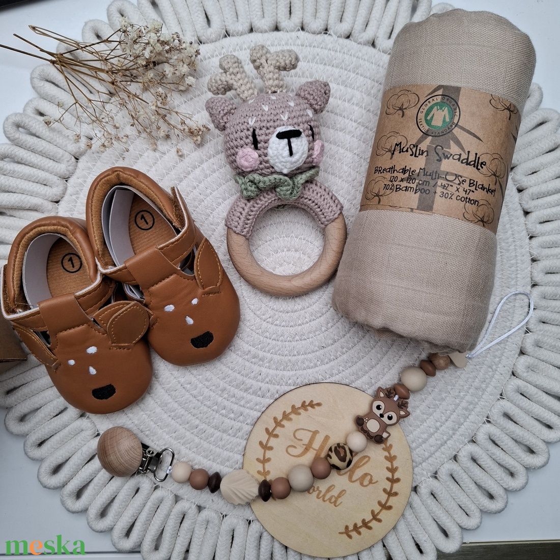 Őzikés babalátogató ajándékcsomag  - játék & sport - babalátogató ajándékcsomag - Meska.hu