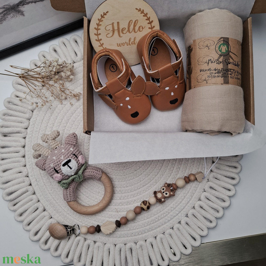 Őzikés babalátogató ajándékcsomag  - játék & sport - babalátogató ajándékcsomag - Meska.hu