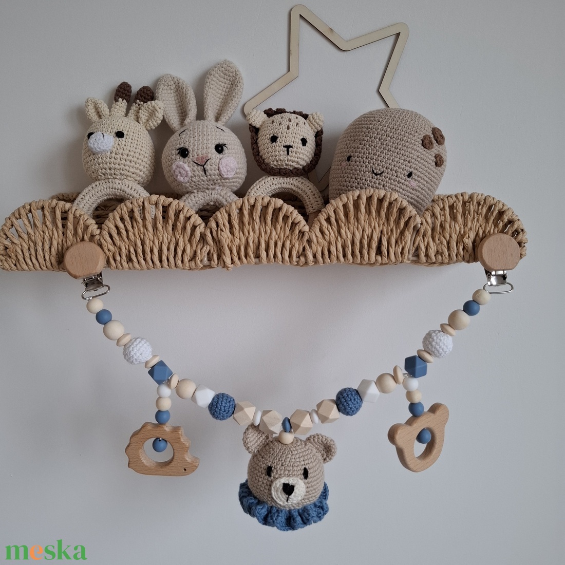 Macis babakocsilánc - játék & sport - 3 éves kor alattiaknak - csörgő - Meska.hu