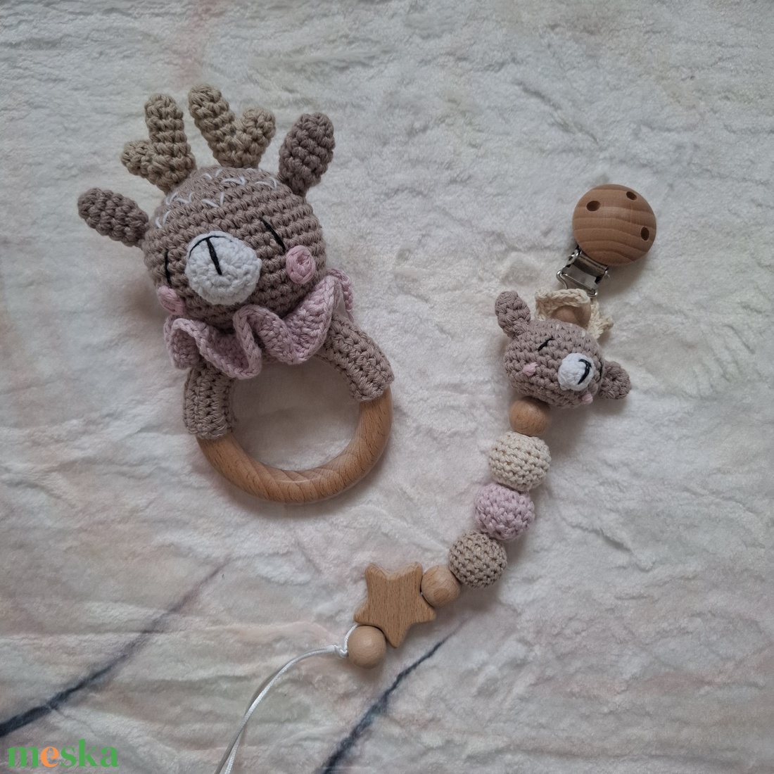 Őzikés babalátogató ajándékcsomag mérföldkőtakaróval - játék & sport - babalátogató ajándékcsomag - Meska.hu