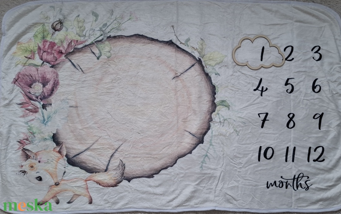 Őzikés babalátogató ajándékcsomag mérföldkőtakaróval - játék & sport - babalátogató ajándékcsomag - Meska.hu