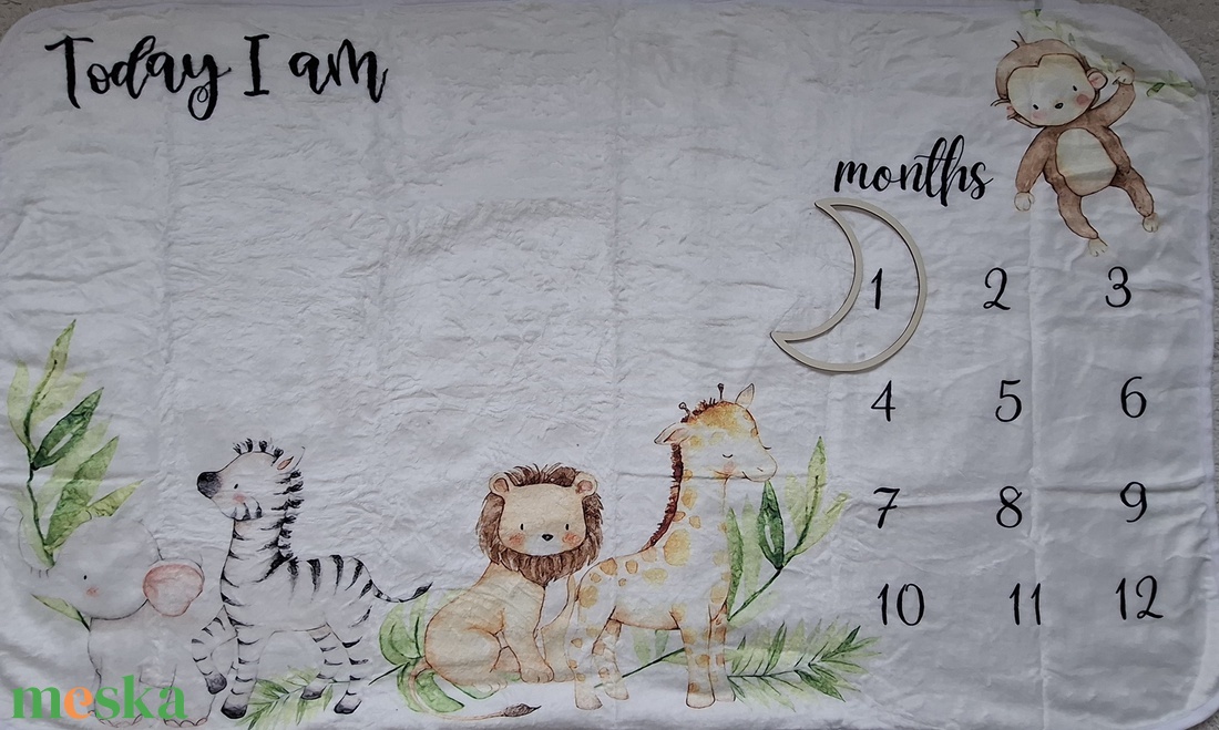 Oroszlános babalátogató ajándékcsomag mérföldkőtakaróval - játék & sport - babalátogató ajándékcsomag - Meska.hu