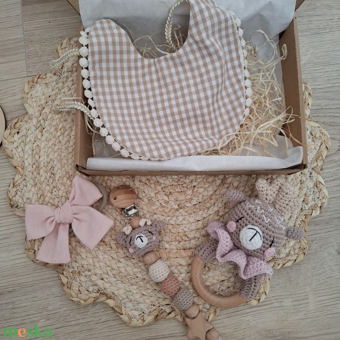 Őzikés babalátogató ajándékcsomag kislánynak - baba - mama - babalátogató ajándékcsomag - Meska.hu