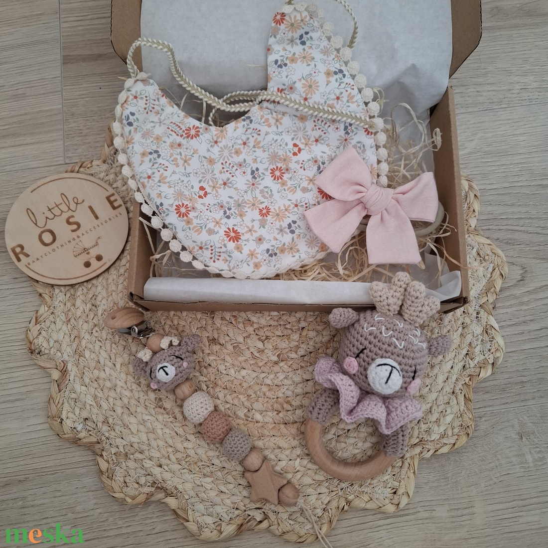 Őzikés babalátogató ajándékcsomag kislánynak - baba - mama - babalátogató ajándékcsomag - Meska.hu