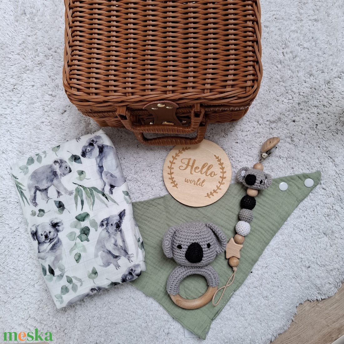 Koalás babalátogató ajándékcsomag bőröndben - baba - mama - babalátogató ajándékcsomag - Meska.hu