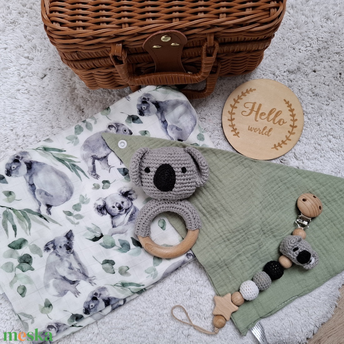 Koalás babalátogató ajándékcsomag bőröndben - baba - mama - babalátogató ajándékcsomag - Meska.hu
