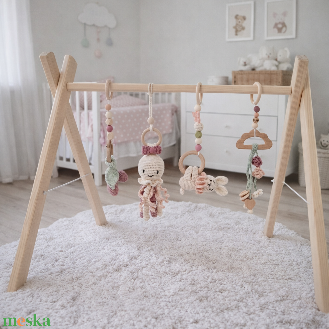 Babatornáztató 4 játékkal - baba - mama - baba játékok - mozgásfejlesztő játékok - Meska.hu