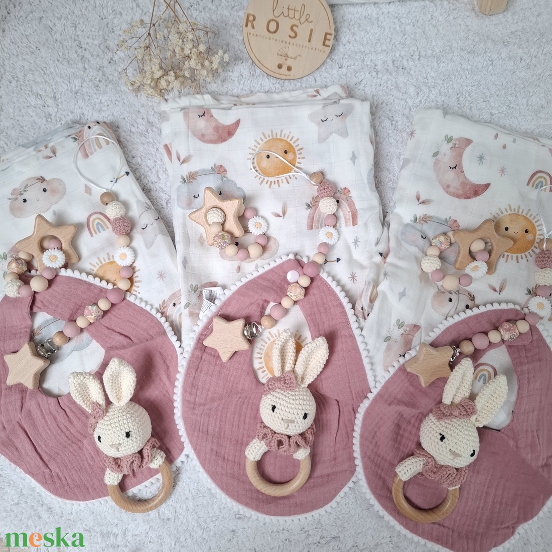 3 babaváró ajándékcsomag pasztell színekben  - baba - mama - babalátogató ajándékcsomag - Meska.hu