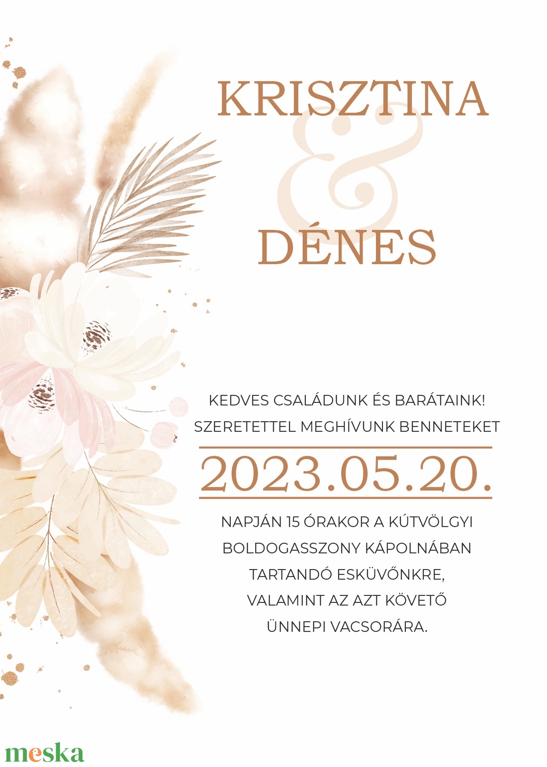 Bézs floral esküvői meghívó - művészet - grafika & illusztráció - digitális - Meska.hu Bézs floral esküvői meghívó - művészet - grafika & illusztráció - digitális - Meska.hu