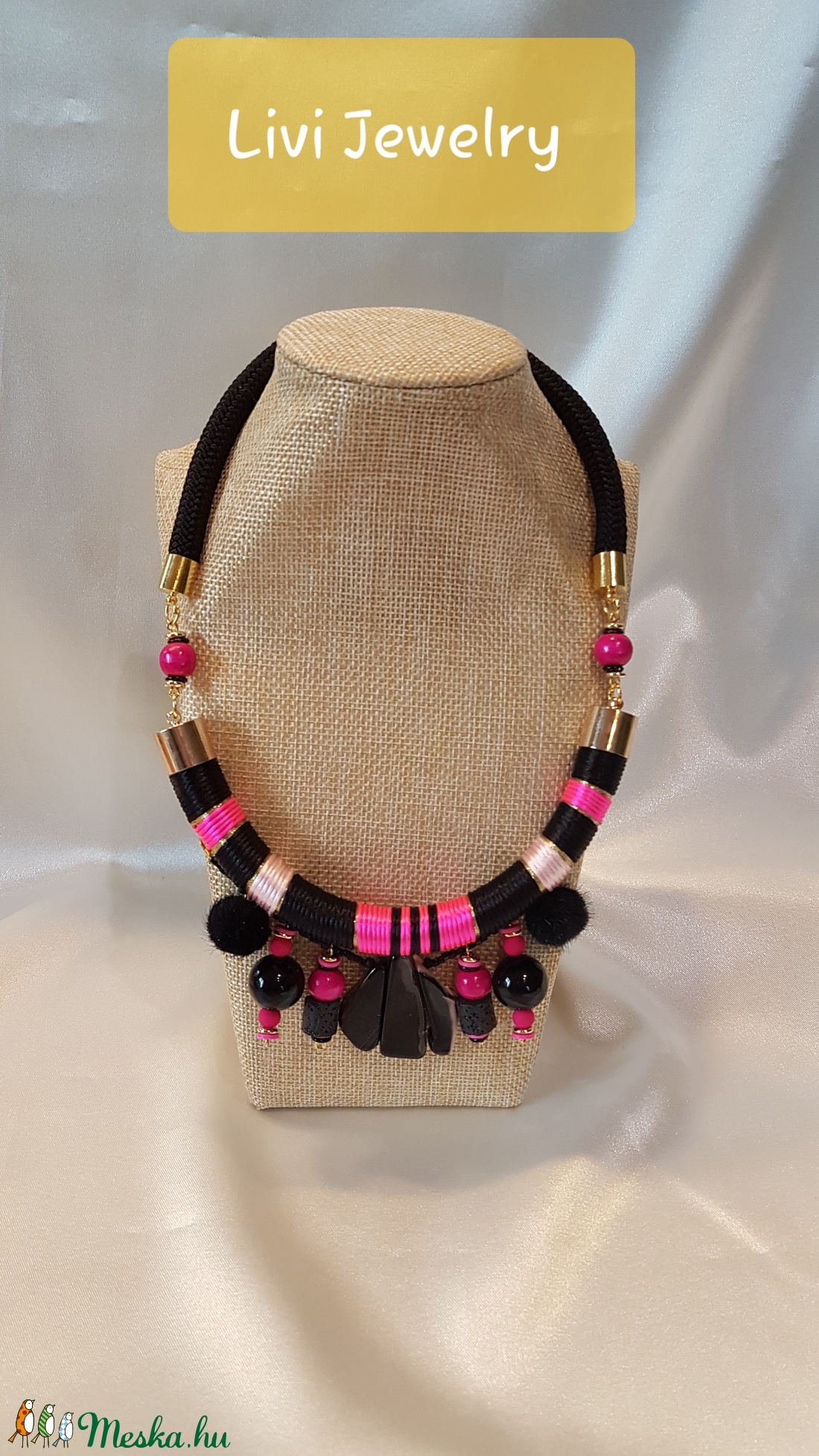 Fekete-pink nyakék  -  - Meska.hu