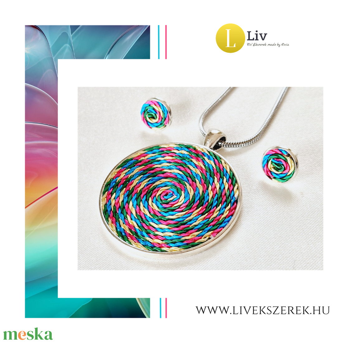 Szivárványos, kézműves medál, 4 cm - ékszer - nyaklánc - medál - Meska.hu Szivárványos, kézműves medál, 4 cm - ékszer - nyaklánc - medál - Meska.hu